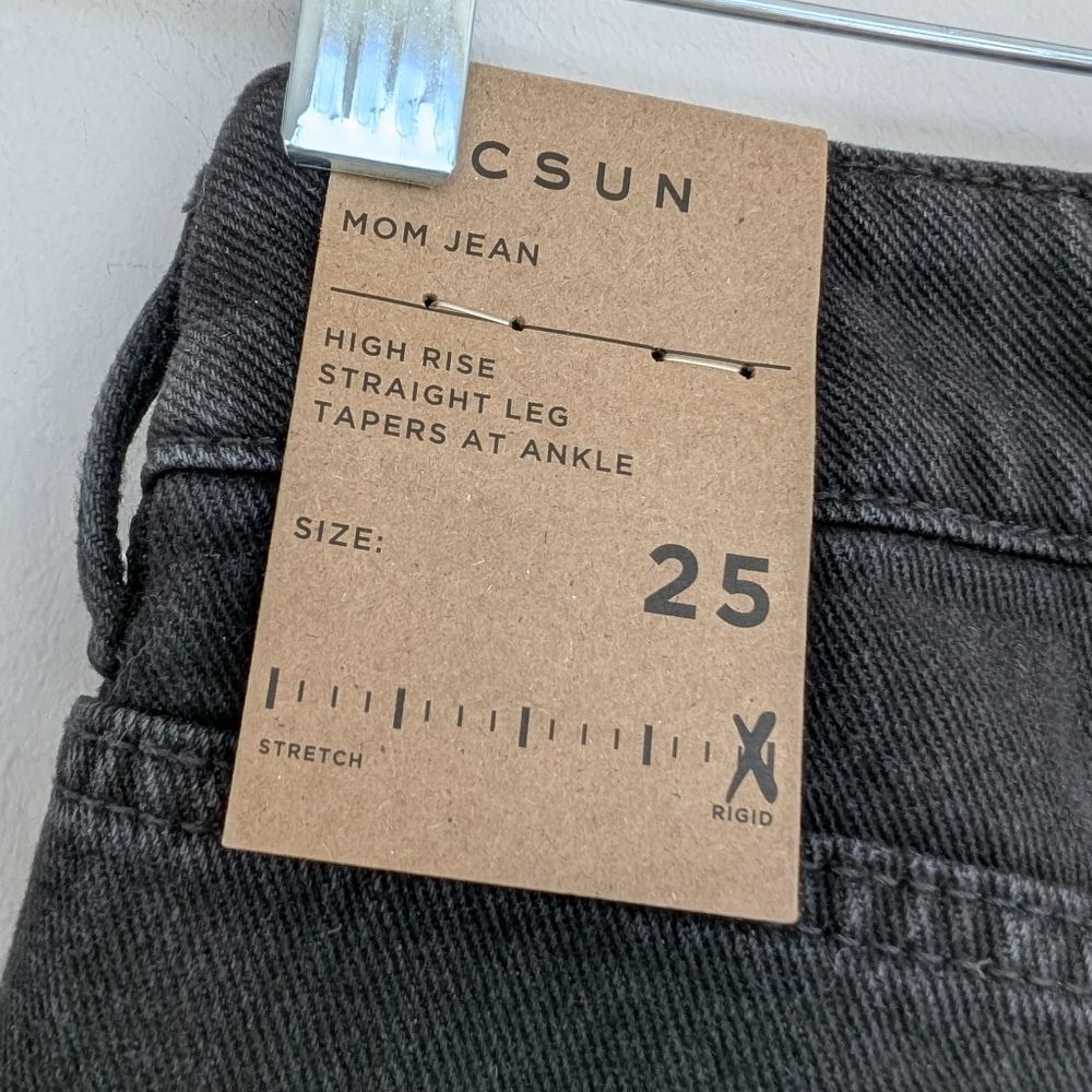 NWT Pacsun High Rise Straight Leg Ankle Taper Jeans Washed Black Sz 25